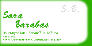 sara barabas business card